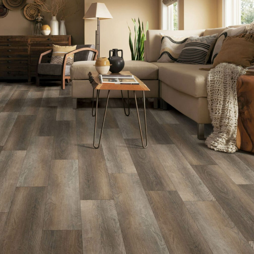 Vinyl with Couch | Ultimate Flooring Design Center