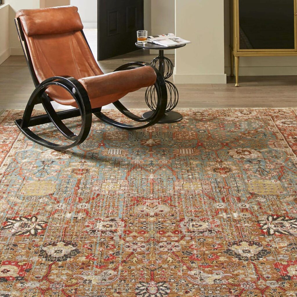 Brown Rug with Chair | Ultimate Flooring Design Center
