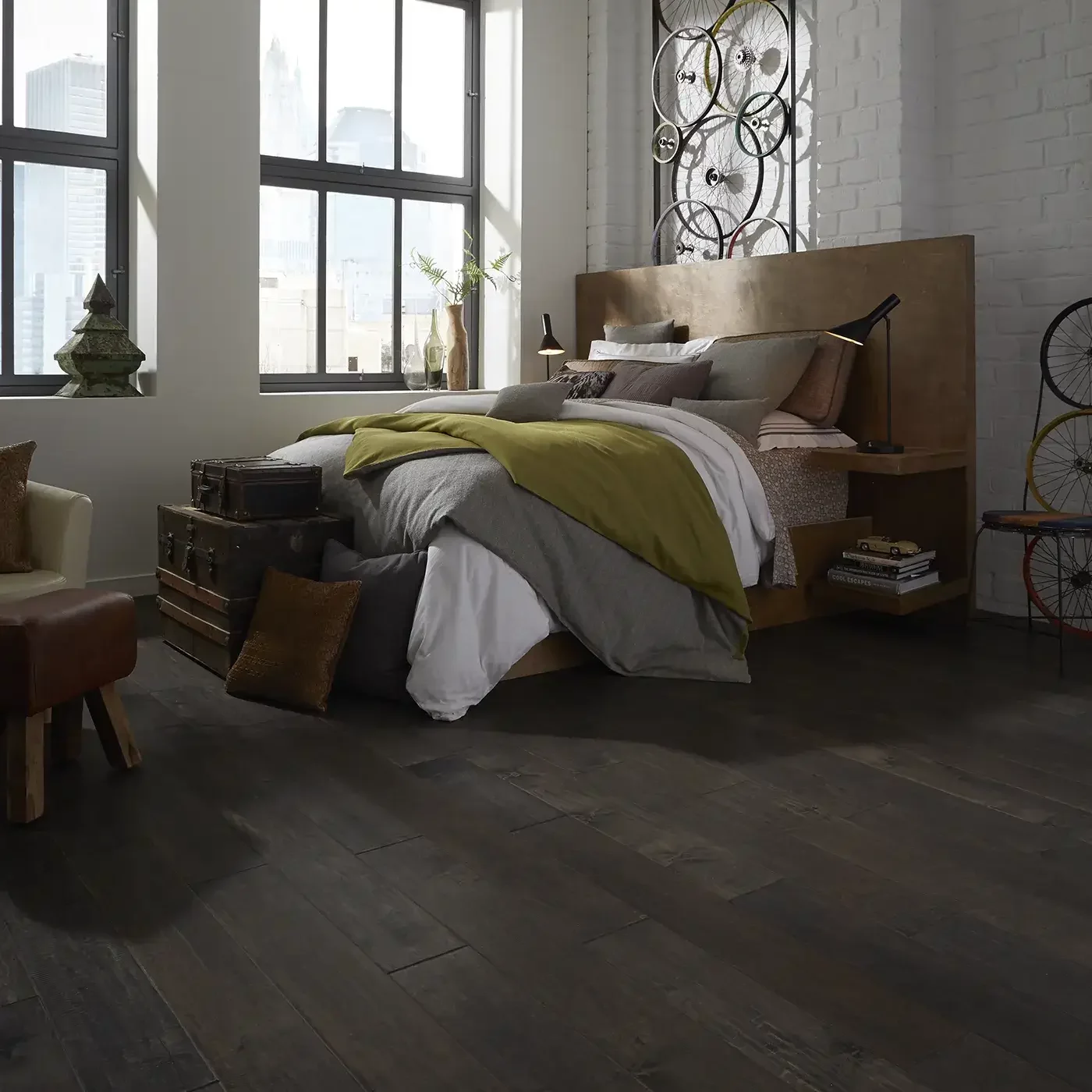 Hardwood Flooring in modern bedroom | Ultimate Flooring Design Center