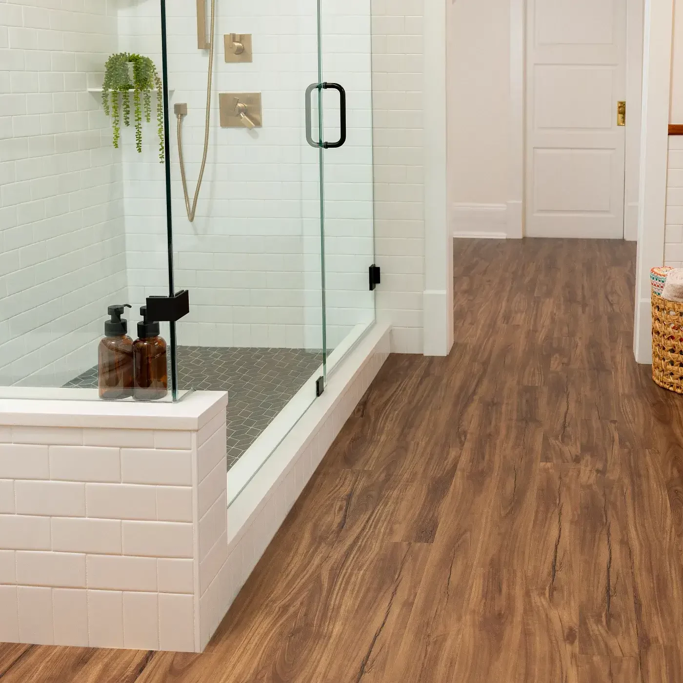 Luxury Vinyl tile shower | Ultimate Flooring Design Center